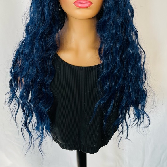 Gorgeous 24” Indigo Blue 13x2.5 Lace Front Wig for Daily Wear-Events-Cosplay - Picture 10 of 13